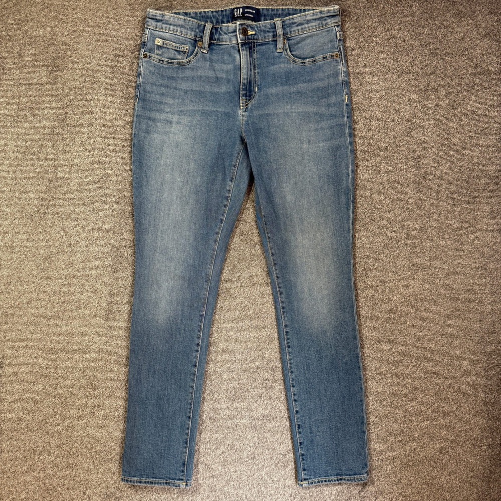 Gap Denim Womens 29 Regular Straight Leg Jeans‎ Medium Wash Stretch Blue Pants